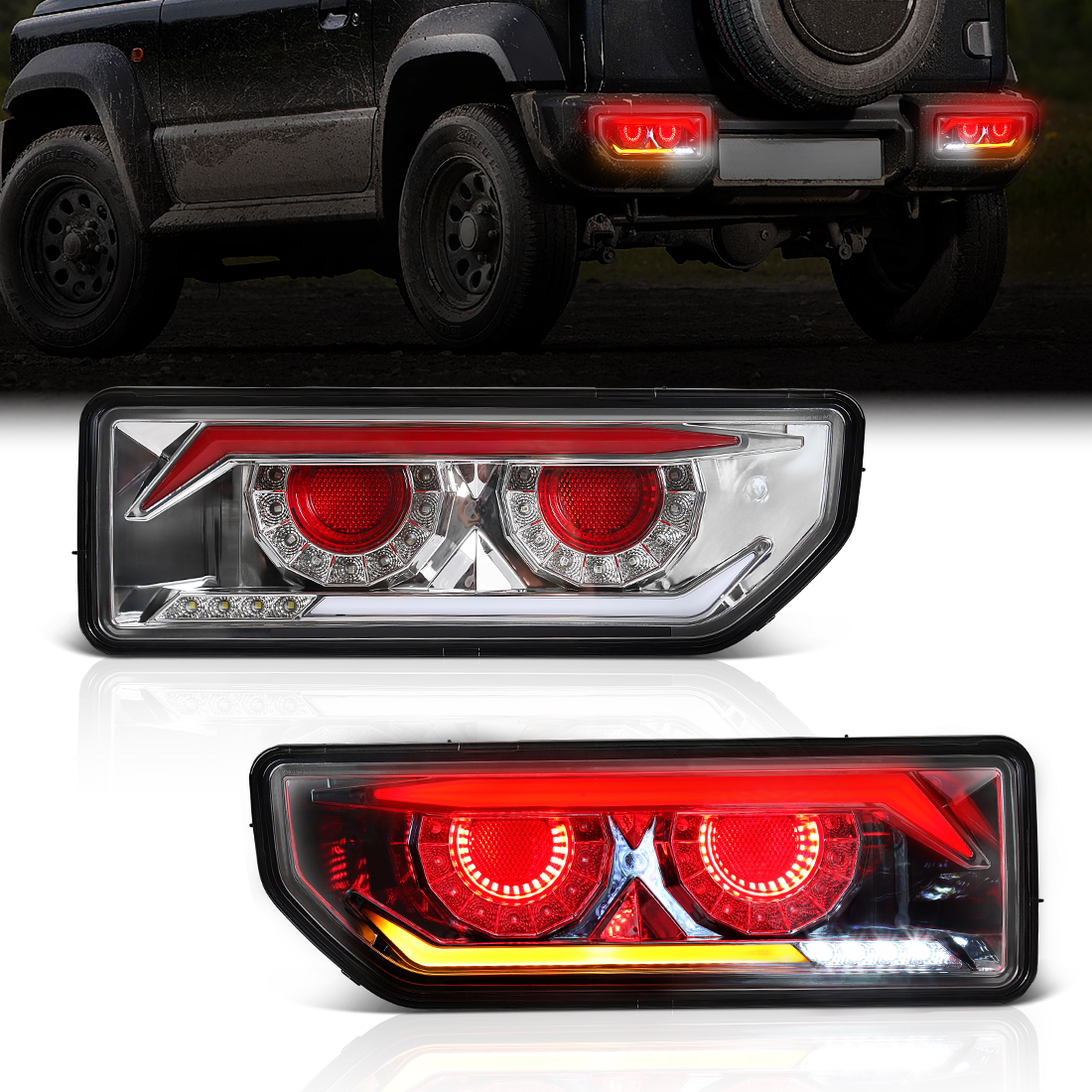 Factory Car Tail Lamps Offroad 4x4 Truck Led Tail Light For SUZUKI Jimny 2019-2024 Rear Bumper Brake Light Taillight