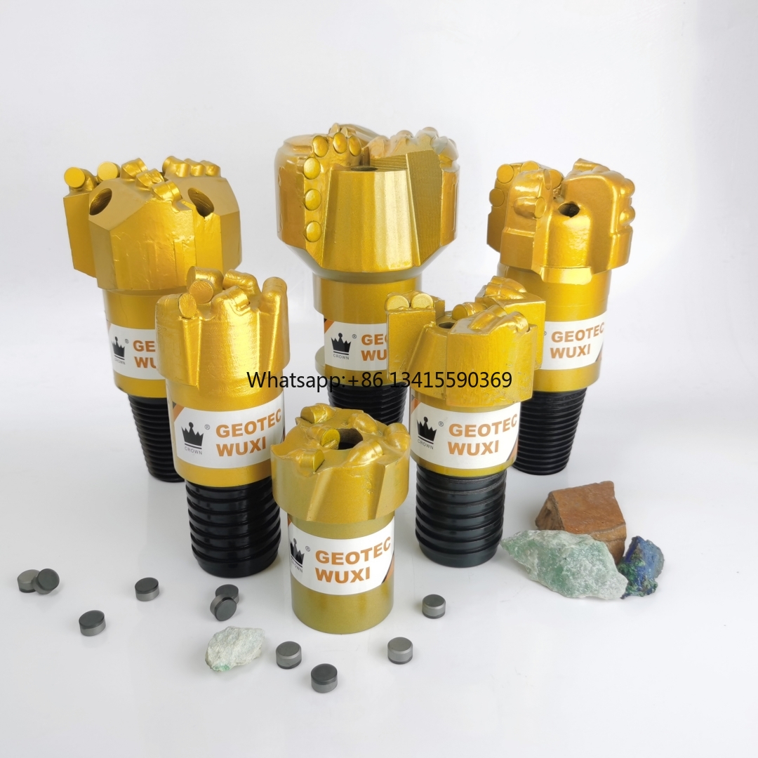 Geotec  CROWN Gold 2"-12 1/4" 56mm 76 mm P9 Type Coring Cr 50 Thread Non Core PDC Drill Bit Geological Water Well Drilling