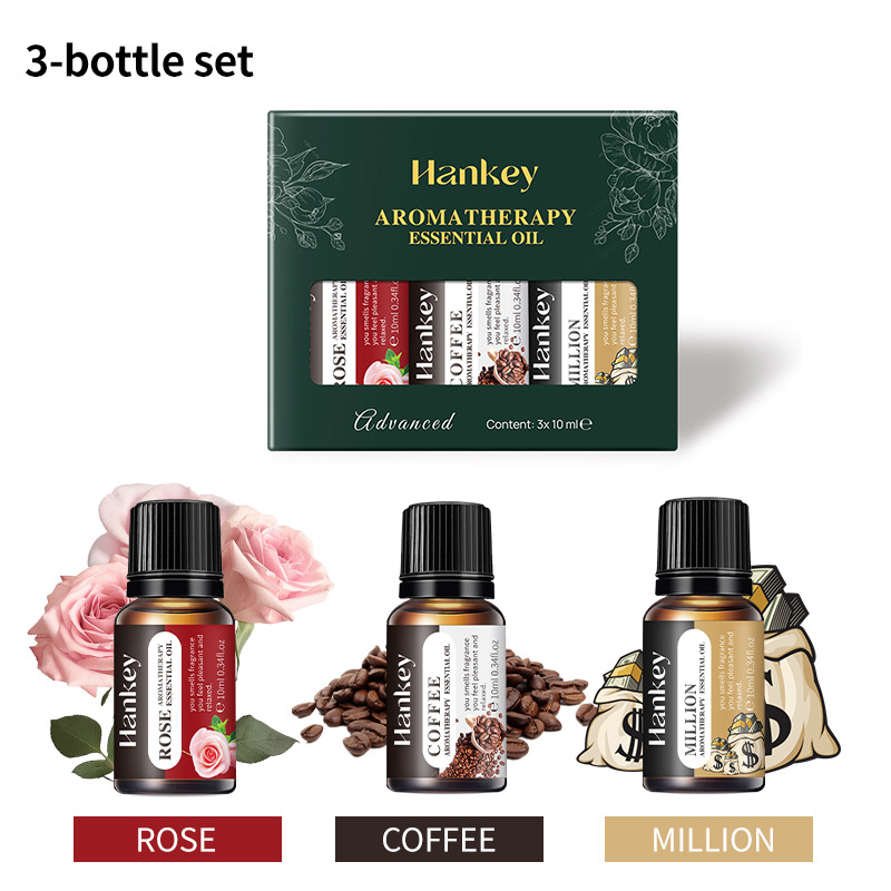 3/5/6pcs 10ml Aromatherapy Essential Oil Gift Set，Rose Coffee Scented Water-Soluble Essential Oil for Humidifier Aroma Diffuser