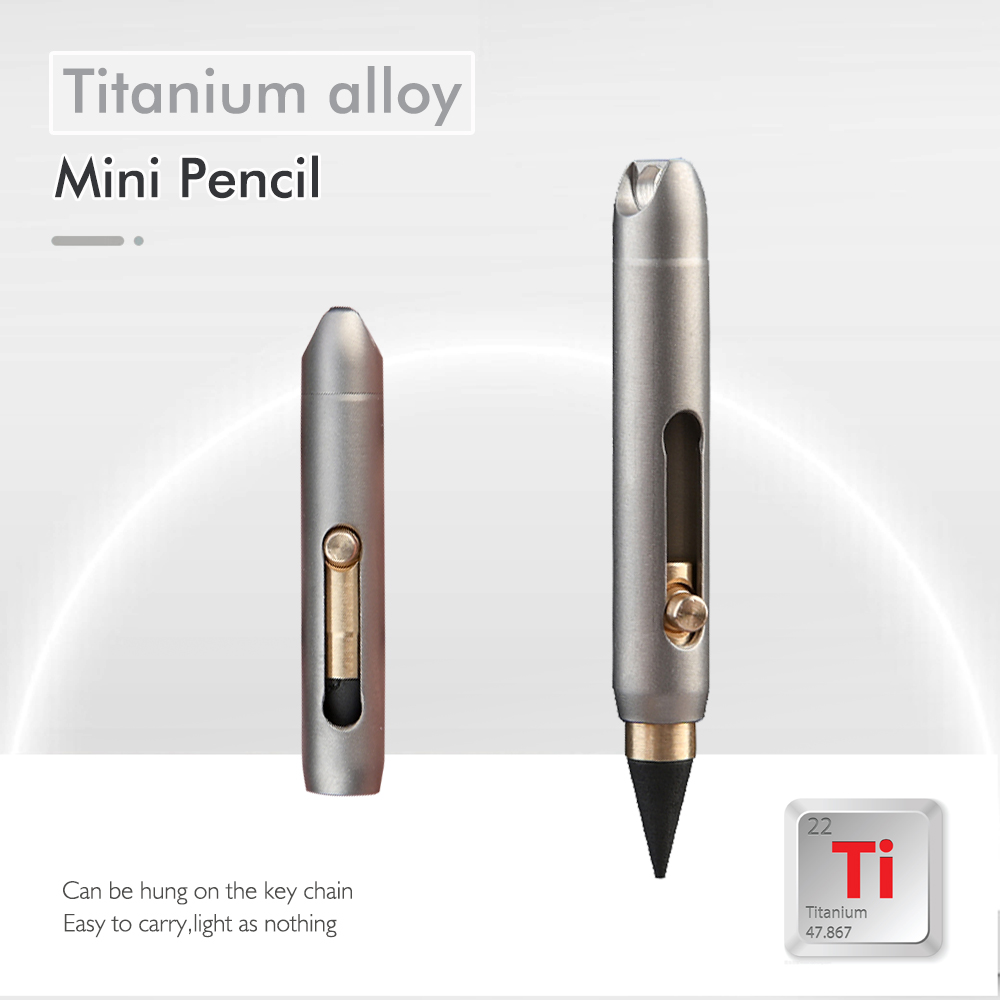 Nouveau crayon éternel en alliage de titane, jamais besoin d'affûtage, stylo porte-clés de poche Portable avec plomb effaçable et outil d'écriture pour cadeau