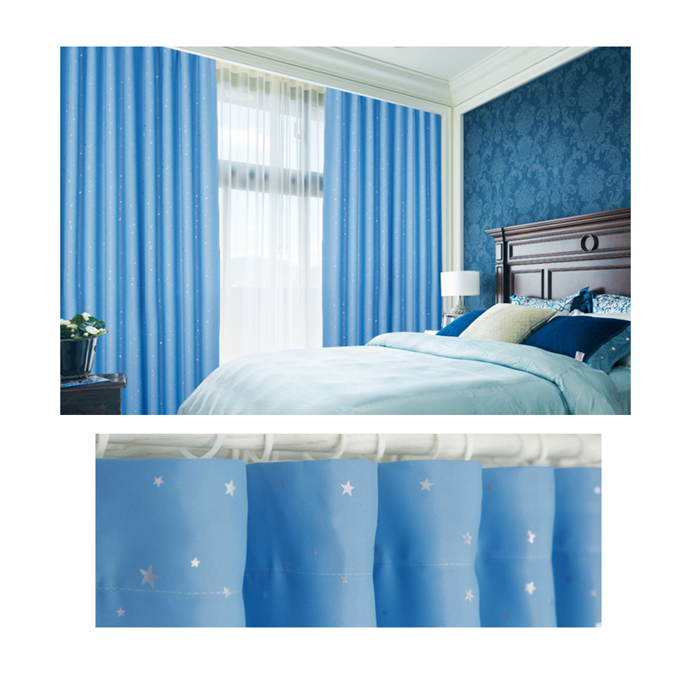 Rideau de fenêtre occultant imprimé étoiles, rose, taille 100x250cm, bouclier de confidentialité pour salon et chambre à coucher