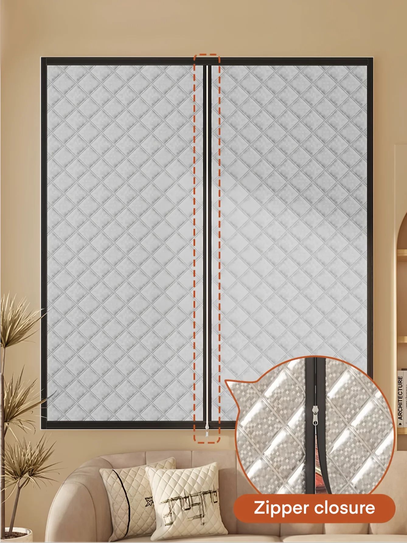 Upgrade Home Decor: Thermal Insulated Noise Reducing Curtains - Magic Tape Easy No Drill Hanging, Easy & Stylish!