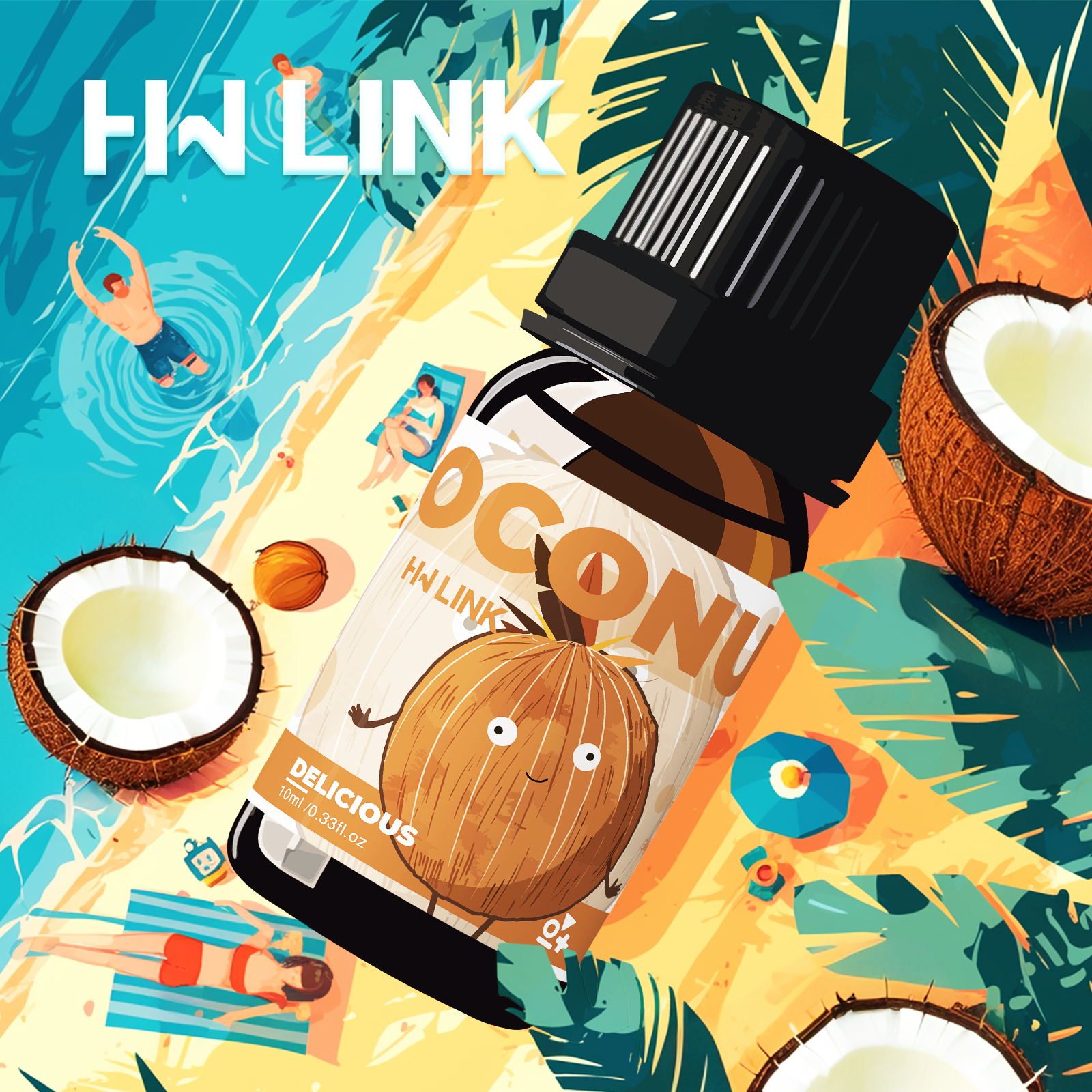 Huiles essentielles De noix De coco, 10ml, Noix De Coco Parfun, parfums De Coco, soins De la peau, huile corporelle De Massage pour bougie, aromathérapie