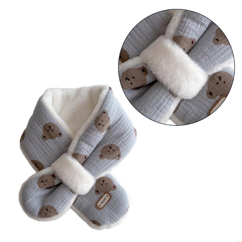 95ae Unisexe Cartoon Bear Pattern Long Minfleur mignon en peluche bébé Neckerchief essentiel