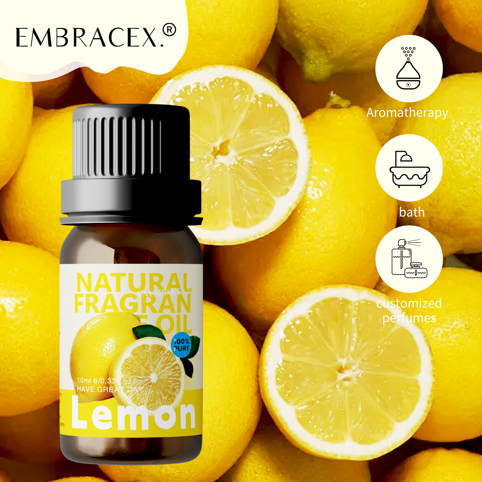 Huiles essentielles de citron, soins pour la peau, parfum de citron dans la voiture, cadeaux amusants à la maison ou en déplacement, 10ml
