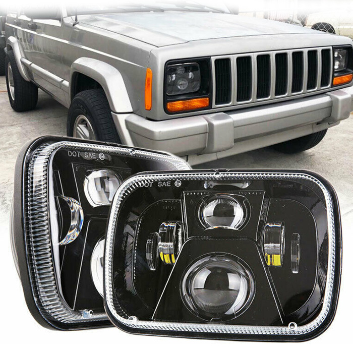 DOT Approved 7x6" 5x7" Inch Rectangular LED Headlights For Jeep Wrangler YJ Cherokee XJ Trucks 4X4 Offroad LED Headlamp