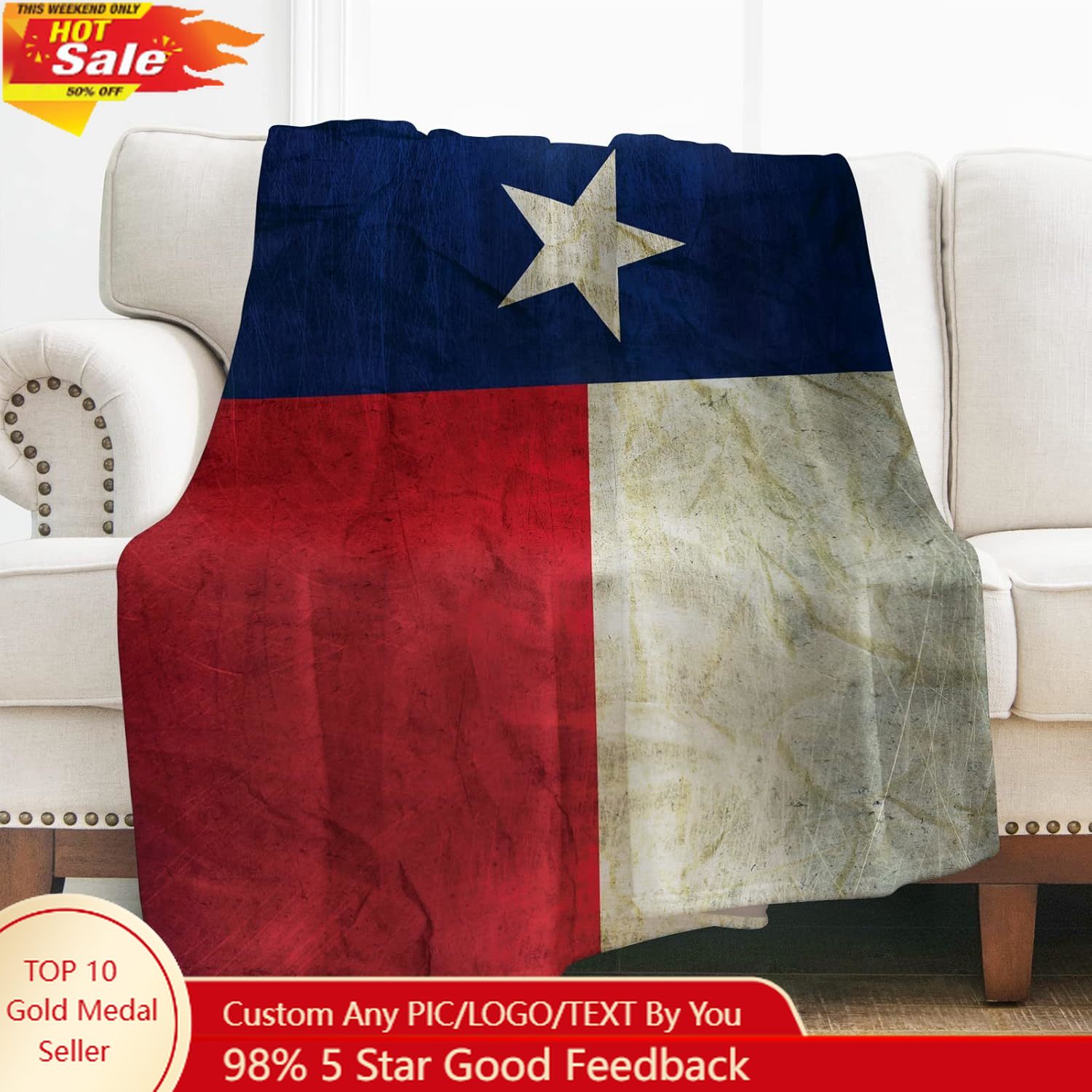 Lévènes Texas drapeau jeter couverture cadeaux pour femmes filles garçons décor rétro pour canapé-lit canapé voyage Camping couvertures personnalisées