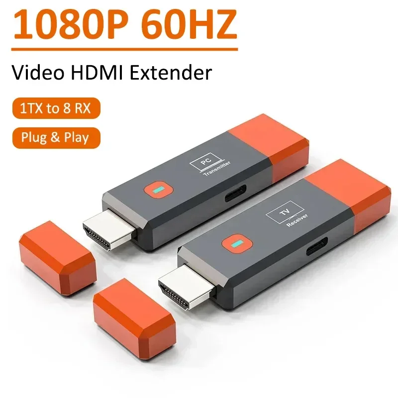 Récepteur et transmetteur vidéo sans fil, 1080P, 50M, Compatible HDMI, adaptateur d'extension, clé TV, Dongle pour caméra, ordinateur portable, PC vers surveiller