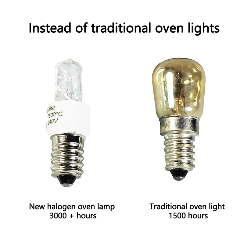 Ampoule de four 25W/40W E14, 220-240V, lampe halogène sûre pour four, haute température 500 ℃   Ampoule résistante pour sèche-linge et micro-ondes