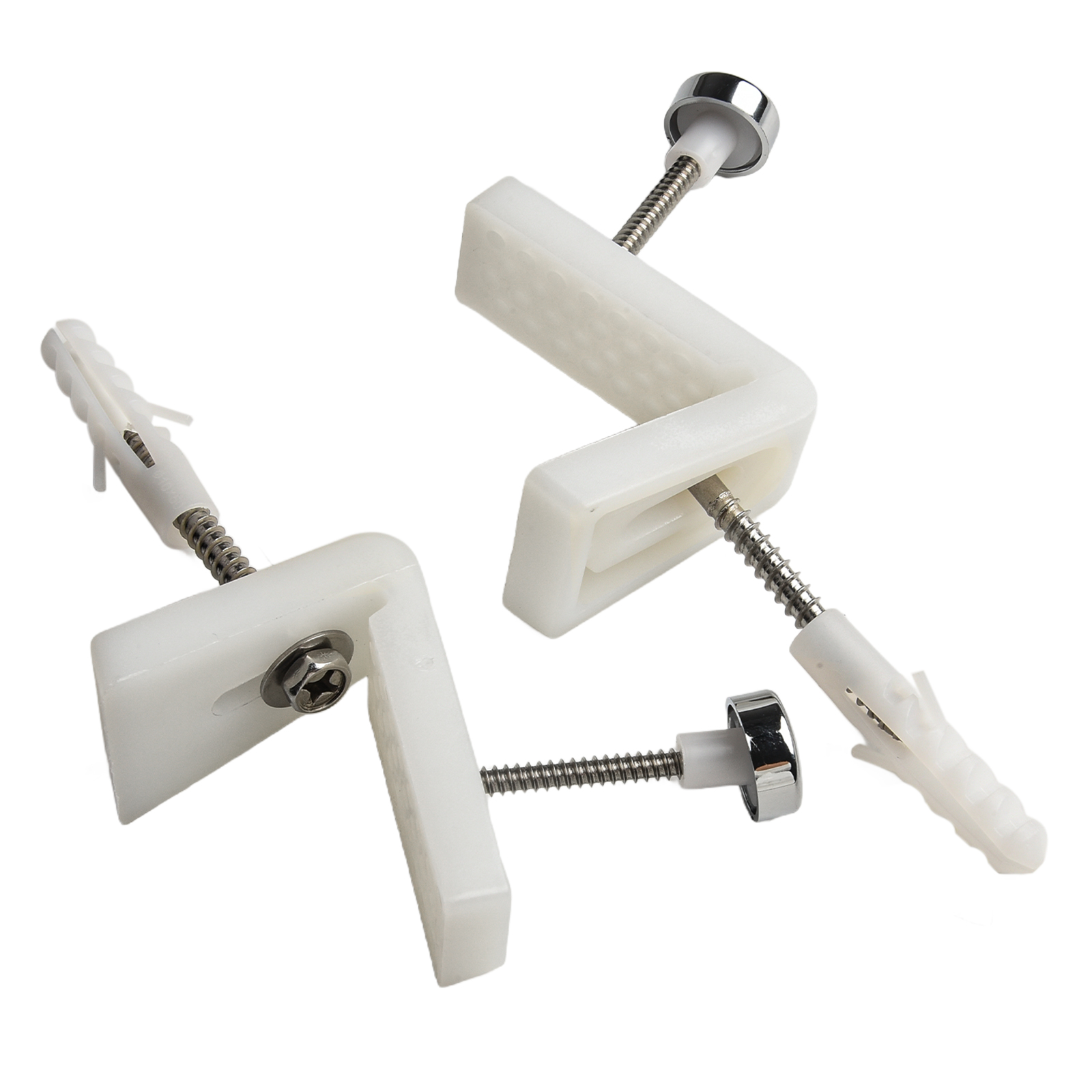 Kit de fixation au sol pour cuvette de toilette, type coudé avec boulons pour WC et bidet, adapté aux vasques semi-piedales, matériau en acier inoxydable