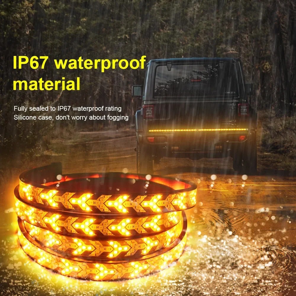 Bande lumineuse LED pour porte arrière, clignotant, barre lumineuse arrière pour voiture, pour Toyota Jeep SUV VAN pick-up, remorques de coffre 12V 24V