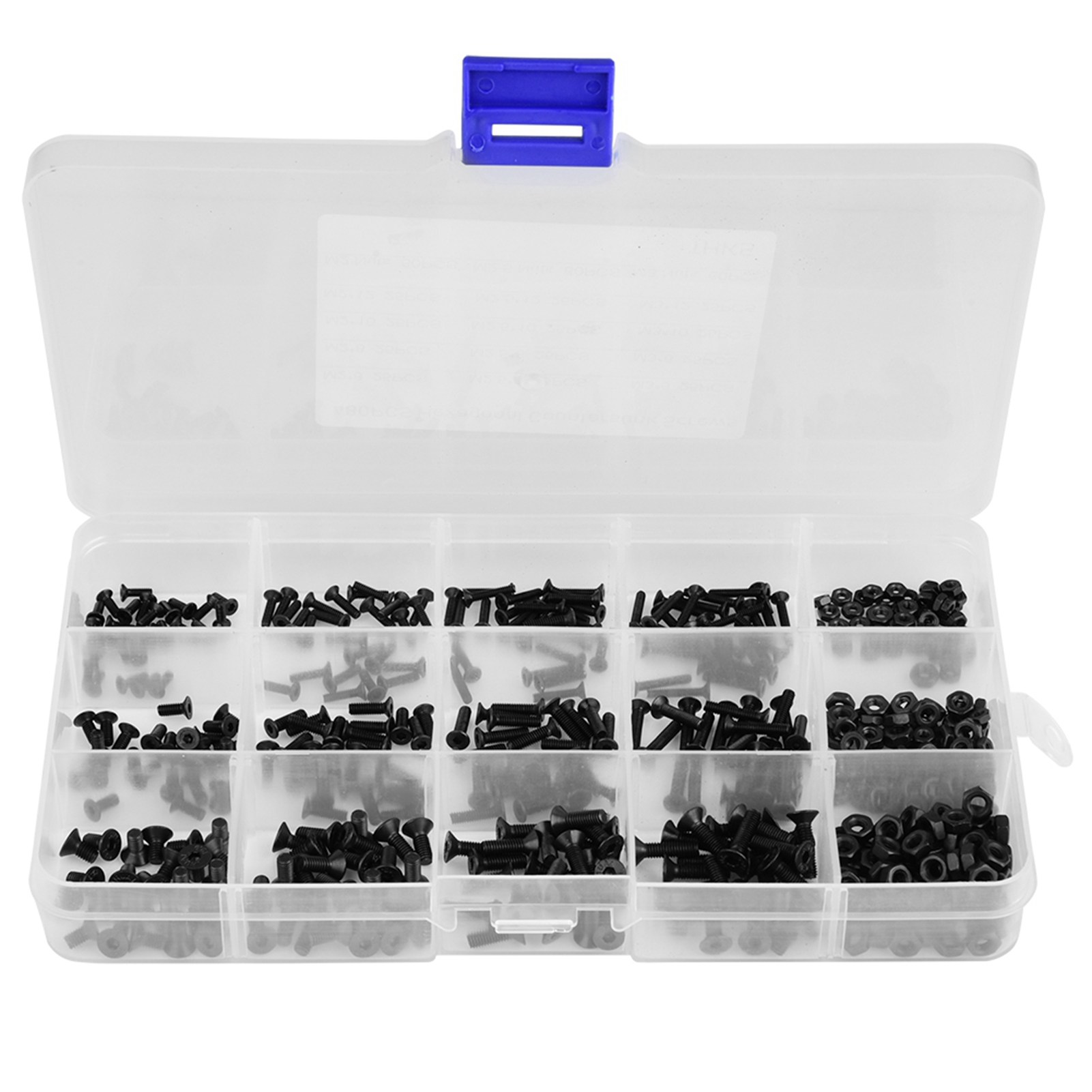 Hex Flat Head Screw Nut Kit /set Black Carbon Steel Hexagonal Countersunk Screw Nut Kit M2 M2.5 M3 Hex Countersunk Screw