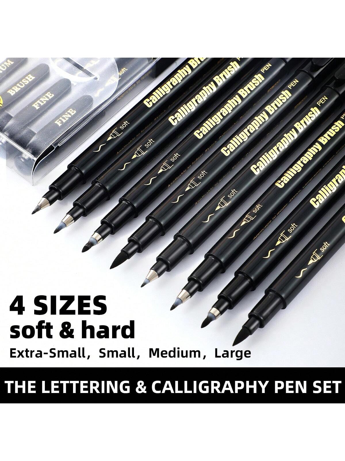 Stylos pinceaux marqueurs artistiques de calligraphie noire, pointes de pinceaux, fournitures artisanales pour marqueurs artistiques, fournitures scolaires et de bureau pour étudiants