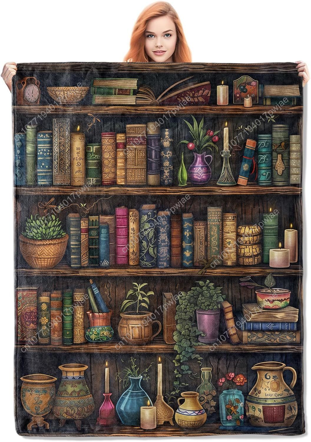 Couverture d'étagère Vintage en polaire pour lecture, avec livres anciens et décor, douce et confortable, légère, pour couvertures personnalisées