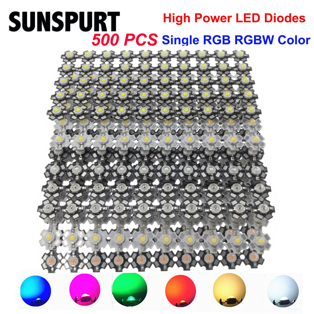 Perles LED haute puissance, blanc chaud, vert, bleu, rouge profond, 660nm, bleu royal, PCB étoile noire 20mm, 1W, 3W, 5-500 pièces