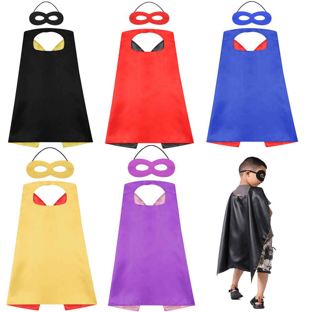 Kids Performance Props Children Gifts Super Hero Cloak Mask Halloween Cosplay Boys Girls Cloak Superhero Costumes