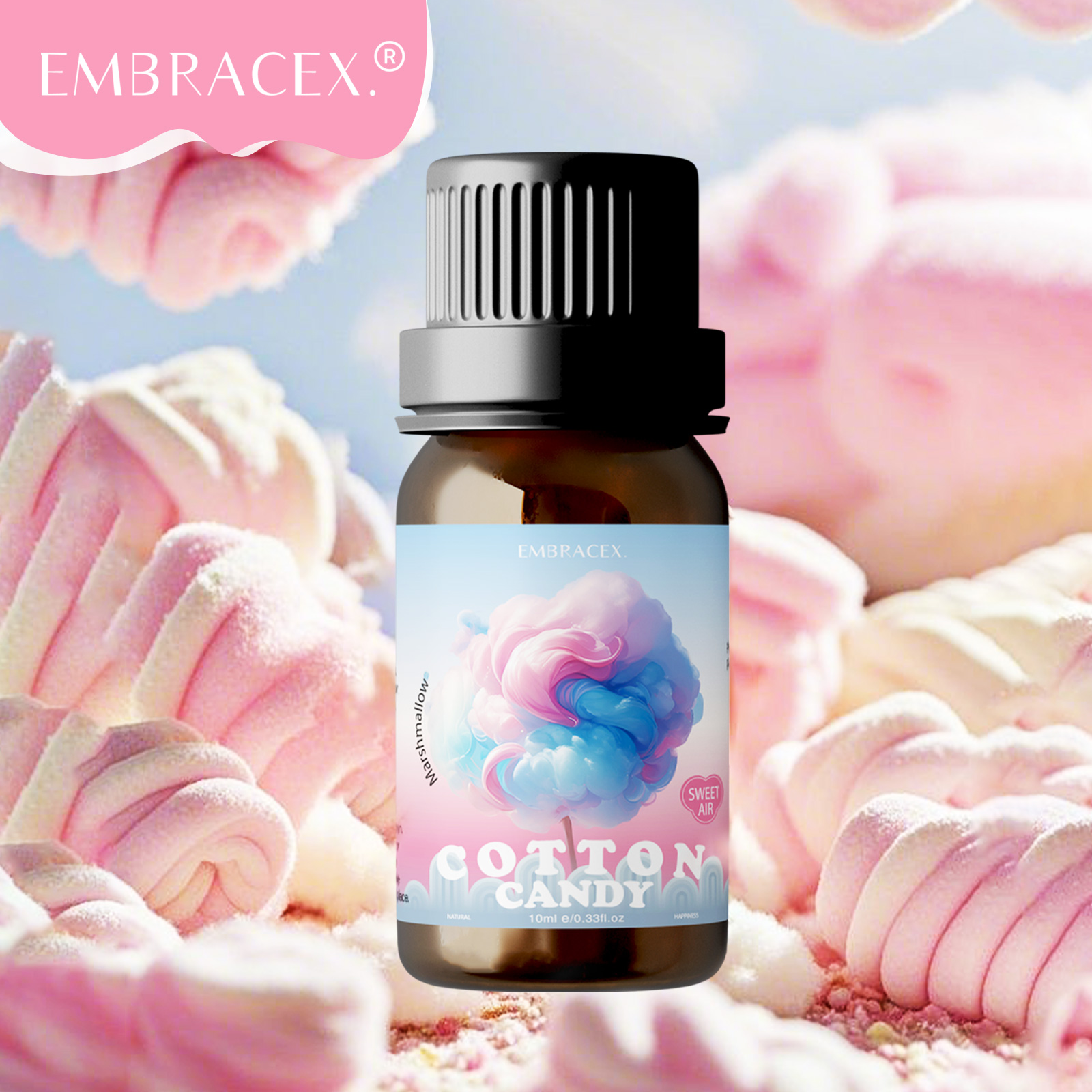 Huiles parfumées pour guimauve/coton-bonbons, huiles essentielles, parfums doux et durables, cadeau pour guimauve, 10ml