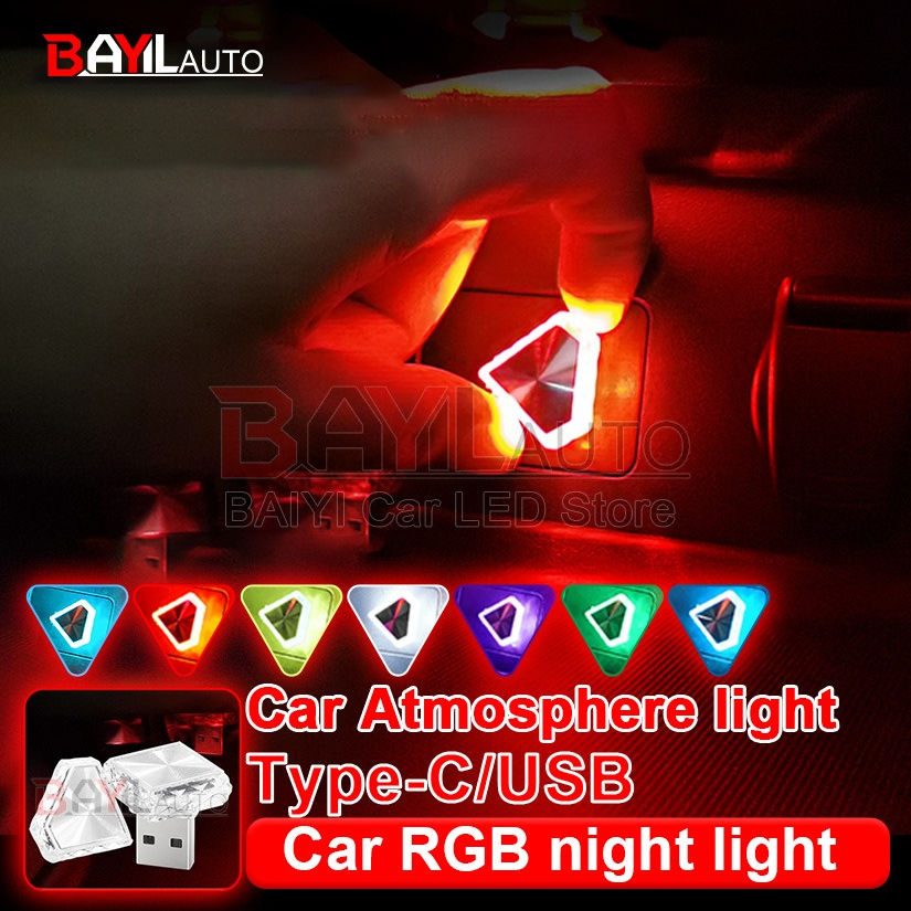 Petite veilleuse tactile USB pour voiture, lampe d'ambiance LED pour le Camping dans la nature sauvage, noël et Halloween, cadeaux de fête de vacances