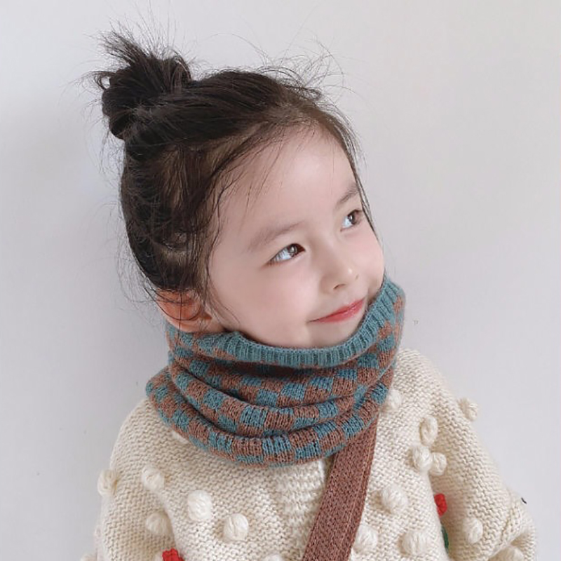 Mignon hiver enfants plus chaud cou écharpe pour enfants garçons filles foulard bébé Plaid écharpe doux cou col enfants foulards nouveau