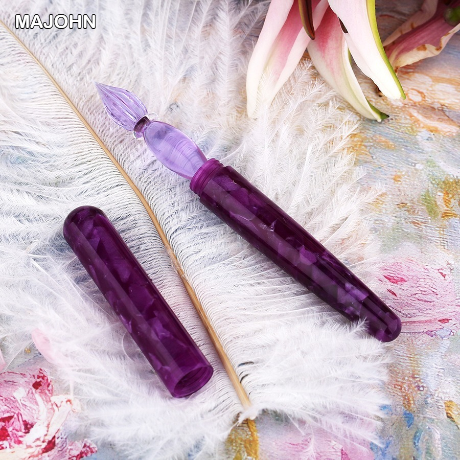 MAJOHN N10 résine à la main verre Dip stylo encre stylo plume écriture stylos à plume pour l'écriture affaires école fournitures de bureau papeterie