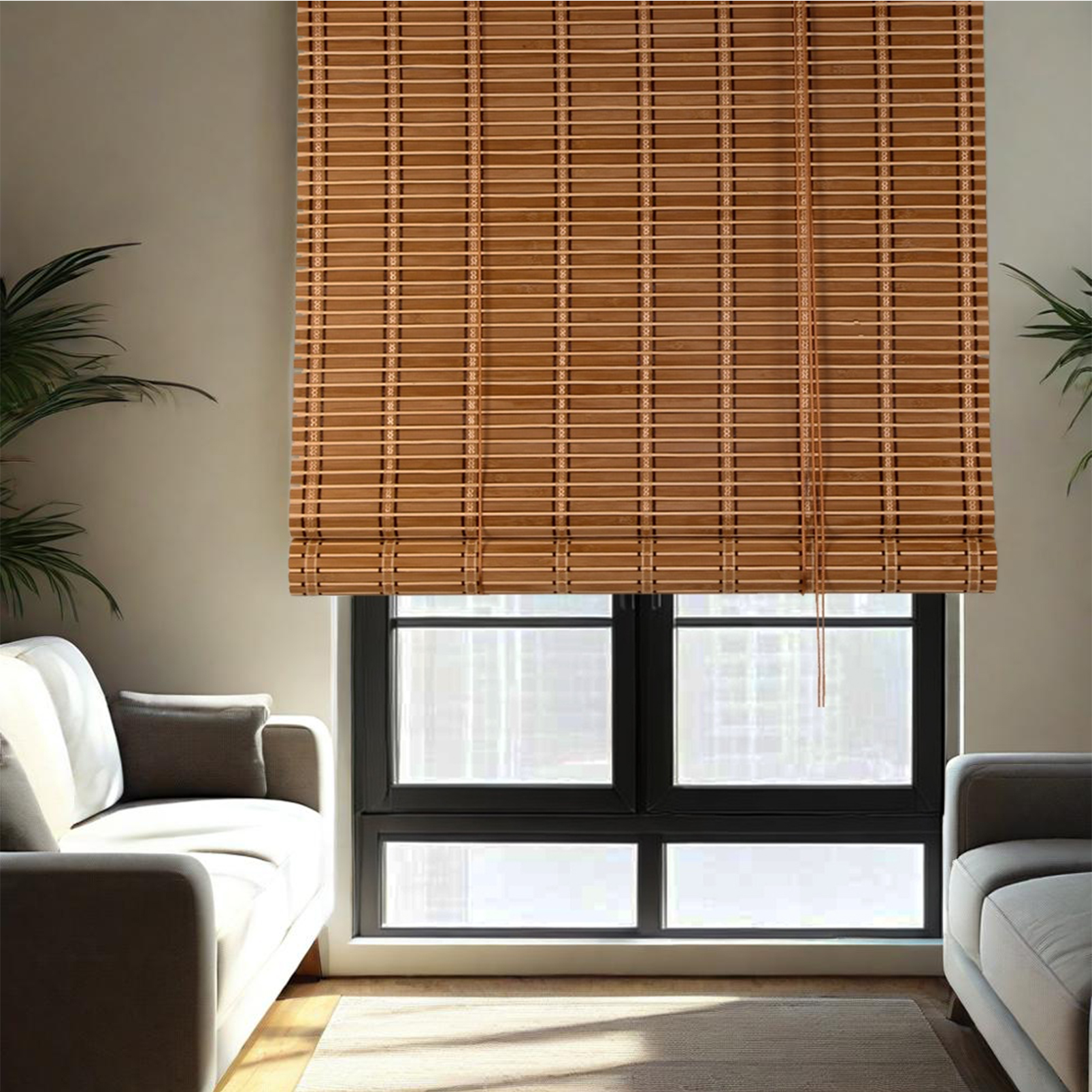 Natural bamboo curtain, bamboo roller blind, opaque, bamboo curtain, waterproof, breathable, hand-woven, for wall decoration, ou